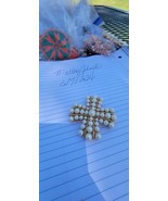 Joan Rivers Pearl Maltese Cross Brooch Pin - $70.13