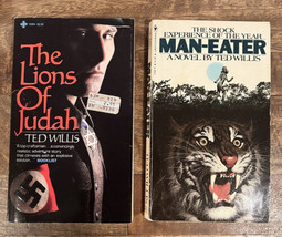 Vintage LOT of 2 TED WILLIS Paperback Book Man-Eater The Lions of Judah - $18.23