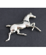 VINTAGE SOLID STERLING SILVER Trotting Running Horse Brooch Pin SIGNED BEAU - $696.89 MXN