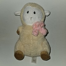 Animal Adventure Sheep Lamb Plush 9&quot; Lovey Pink Bow Stuffed Animal Toy 2017 - £11.55 GBP