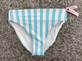 NWT Victoria&#39;s Secret Swim M Striped Bikini Bottoms High Waisted Full Co... - $18.86