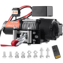 VEVOR Electric Winch, 12V 4500 lb Load Capacity Steel Rope Winch, IP55 1/4" x 39 - $243.47 CAD