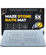 Stone Bath Mat Set, 23.6”x15.3”, Non-Slip, Fast-Dry, w/ Pad & Tool - $69.29