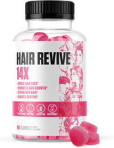 Hair Revive 14X | #1 Rated Hair Growth Supplement Gummies | Reduce Hair Loss, St - £37.32 GBP