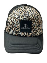 VOLCOM BUDS FOR LIFE TRUCKER CAP HAT PRE-OWNED Leopard &amp; Black - $14.25