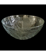 Vintage Clear Glass Large Serving Bowl Fruit Salad Grape Leaf Pattern - £25.68 GBP