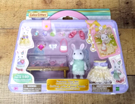 Calico Critters Jewels &amp; Gems Collection Fashion Set Snow Rabbit DISSTRESSED BOX - £19.59 GBP