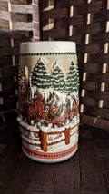 1984 Budweiser Christmas Holiday Stein Covered Bridge Clydesdales Anheuser Busch - £17.46 GBP