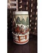 1984 Budweiser Christmas Holiday Stein Covered Bridge Clydesdales Anheus... - $18.51