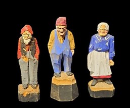 Regina Normand 3 Miniature Folk Art Wood Carvings Vintage 1930-40s - $97.01