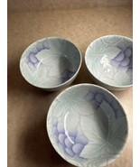 Vintage Japanese Hand-Painted Blue Grape Leaf Porcelain Bowl 5.5” - £39.56 GBP