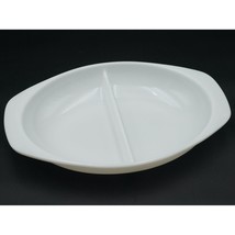 Pyrex 1063 Opal Milkglass 13&quot; Oval Divided Casserole Dish/ Vegetable Bowl 1.5 Qt - £17.88 GBP