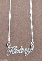 925 Sterling Silver Name Necklace-Name Plate- KELSEY 17&quot; Chain w/Pendant - £47.78 GBP