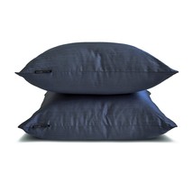 Plain Pillow Cover Midnight Blue Set of 2 Art Silk, Solid - Midnight Blu... - $17.00+