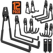 Smartology Garage Hooks, 12 Pack Wall Mount Storage Holders With 2, Bike - £23.79 GBP