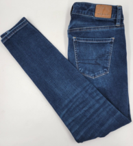 American Eagle The Dream Jean Jegging Women&#39;s Size 0 Blue Skinny Jeans Pants - £18.49 GBP