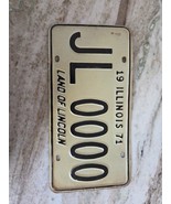 Vintage Illinois 1971 Auto Sample License Plate JL 0000 Man Cave Garage ... - €21,39 EUR