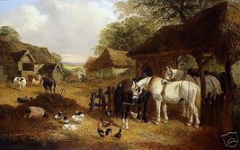 Farmyard Scene by John Herring Jr., Old Masters Print - £7.90 GBP