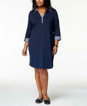 Karen Scott Plus Size 3/4-Sleeve Contrast Shirtdress - $26.73+