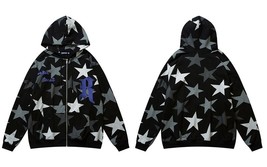 Vintage Sweatshirt Hoodie Jacket Streetwear Y2K Hip Hop Embroidery Letter Retro  - £153.77 GBP