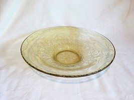 Vintage Federal Glass Amber MADRID Low Console Bowl 11&quot; Diam.  Depressio... - £14.08 GBP