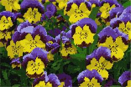 Pepita Needlepoint Canvas: Bed of Pansies, 12&quot; x 8&quot; - £68.91 GBP+