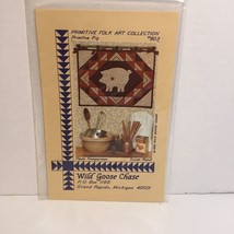 Primitive Pig Quilt Pattern Folk Art Collection Wild Goose Chase - $12.86