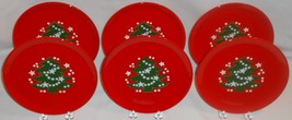 Vintage Waechtersbach Set Of (6) Christmas Tree Pattern Salad Plates, 7.25&quot; - £112.63 GBP