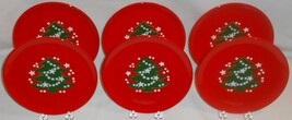 Vintage Waechtersbach Set Of (6) Christmas Tree Pattern Salad Plates, 7.25&quot; - £112.63 GBP