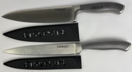 Lot Of 2 X Cuisinart Knife 8&quot; Slicing 8&quot; Chef Knife Set Steel Hollow Handle - £26.89 GBP
