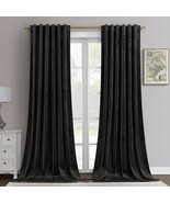 HOMEIDEAS Black Velvet Blackout Curtains, 52 X 96 Inches Soft and Thick - $665.24 MXN