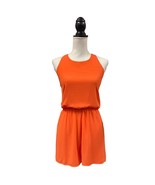 Naked Zebra Romper Womens S Sleeveless T Back Dressy Summer Vacation Orange - $33.83 CAD