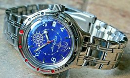 Russian Mechanical Automatic Wrist Watch Vostok Amphibian Diver 420374 - £94.90 GBP