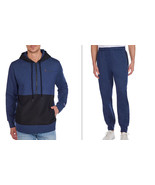 Champion Men&#39;s Half Zip Fleece Woven-Mix Hoodie &amp; Jogger - Plum Port Hea... - $41.71