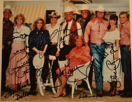 Dallas Cast Signed Photo X8 - Larry Hagman, Patrick Duffy, Linda Gray, Victoria - £608.18 GBP