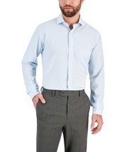 Club Room Dress Shirt Men&#39;s 15 32/33 Lt Blue Regular Fit Traveler Fine S... - $20.99