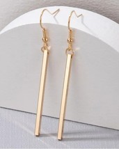 Fashion Long Bar Drop Earrings Dainty Gold Women Long Bar Drop Dangling ... - £4.66 GBP