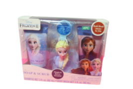  Disney Frozen 2   4 Piece Soap &amp; Scrub Body Wash Shampoo Set Queen Elsa... - £9.78 GBP