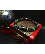 Scorpio Gemstone Bracelet: Malachite &amp; Matte Black Pearl Zodiac Jewelry - $30.31