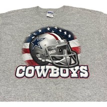 Dallas Cowboys TShirt Size M Gildan Ultra Cotton Helmet Print Patriotic Flag Tee - £22.15 GBP