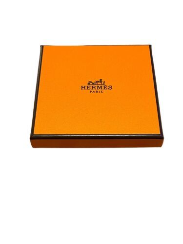 Primary image for Authentic Hermes Paris Orange  Empty Box Gift Storage Wallet 4”x4”x.5” Jewelry