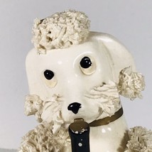 Vintage White Spaghetti Poodle Playing Clarinet 5.25&quot; Tall Japan - $26.79