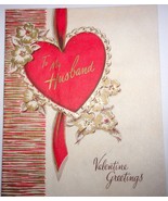 Vintage A Volland Card For Husband Valentine Greetings Vellum Card  - $6.77 CAD