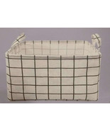 2 pack Storage Baskets Bins Cabinet Fabric Container Basket w/Handle Whi... - £14.55 GBP