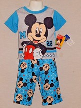 Boys Pajamas Mickey Mouse Baby Size 12 Months NEW Disney Sleep Outfit Blue - £14.13 GBP
