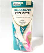 Vtg NOS Pink Pom Poms White Hide A Socks Terry Cushioned Lined Orlon Nyl... - $61.60 CAD