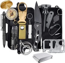 Kepeak Survival Kit 14 In 1, Emergency Survival Gear Tools For Camping, Hiking, - £32.08 GBP