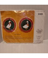 Creative Circle Embroidery Kit Bib Bows 2 Hoops Geese Goose Ducks Vtg 19... - £4.59 GBP