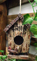 Rustic Western Cozy Faux Wooden Cabin Birdhouse Bird Feeder House Branch... - £33.04 GBP