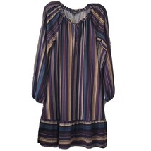 Suzanne Betro Womens Long Sleeve Purple Striped Dress Size Small NEW - £30.06 GBP